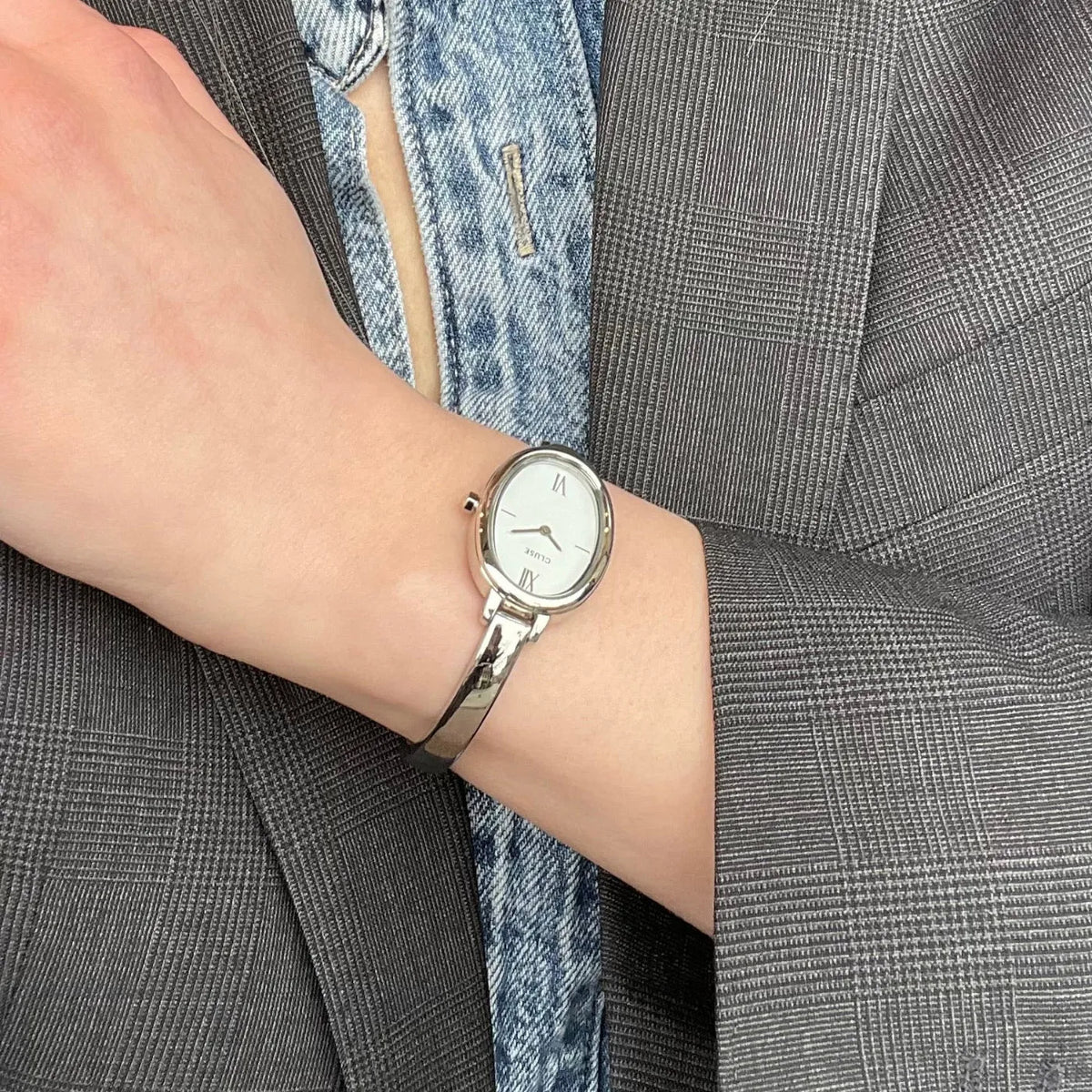 L'Ovale | Stainless steel | White dial