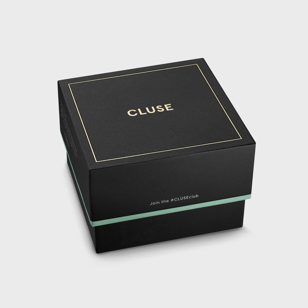 Verpackung der der Vigoureux Chronograph-Uhr von Cluse in Edelstahl mit dem silbernen Zifferblatt mit schwarzen Totalisatoren