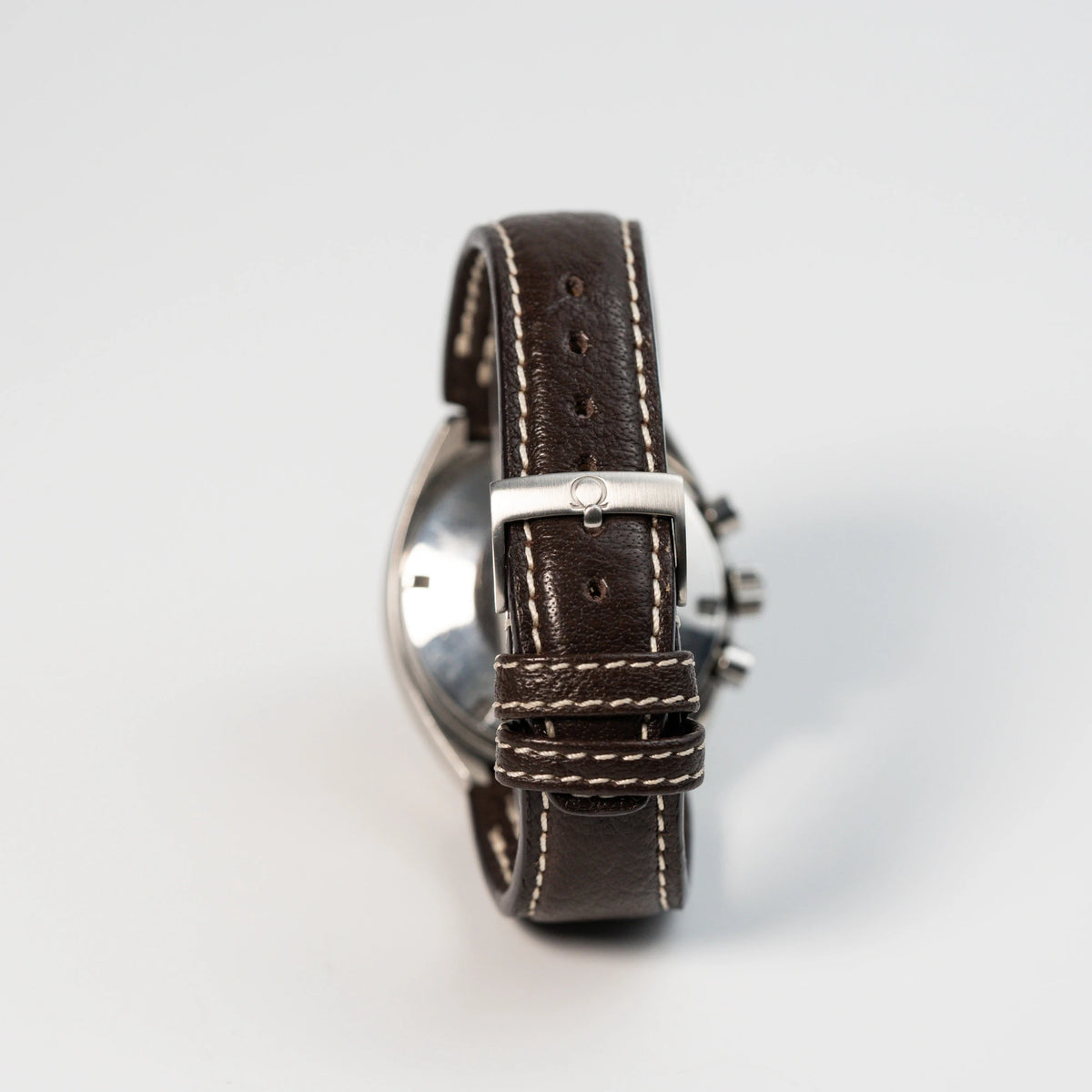 Braunes Rios-Lederband mit originaler Omega-Dornschliesse der Omega Speedmaster Moonwatch Mark 2 