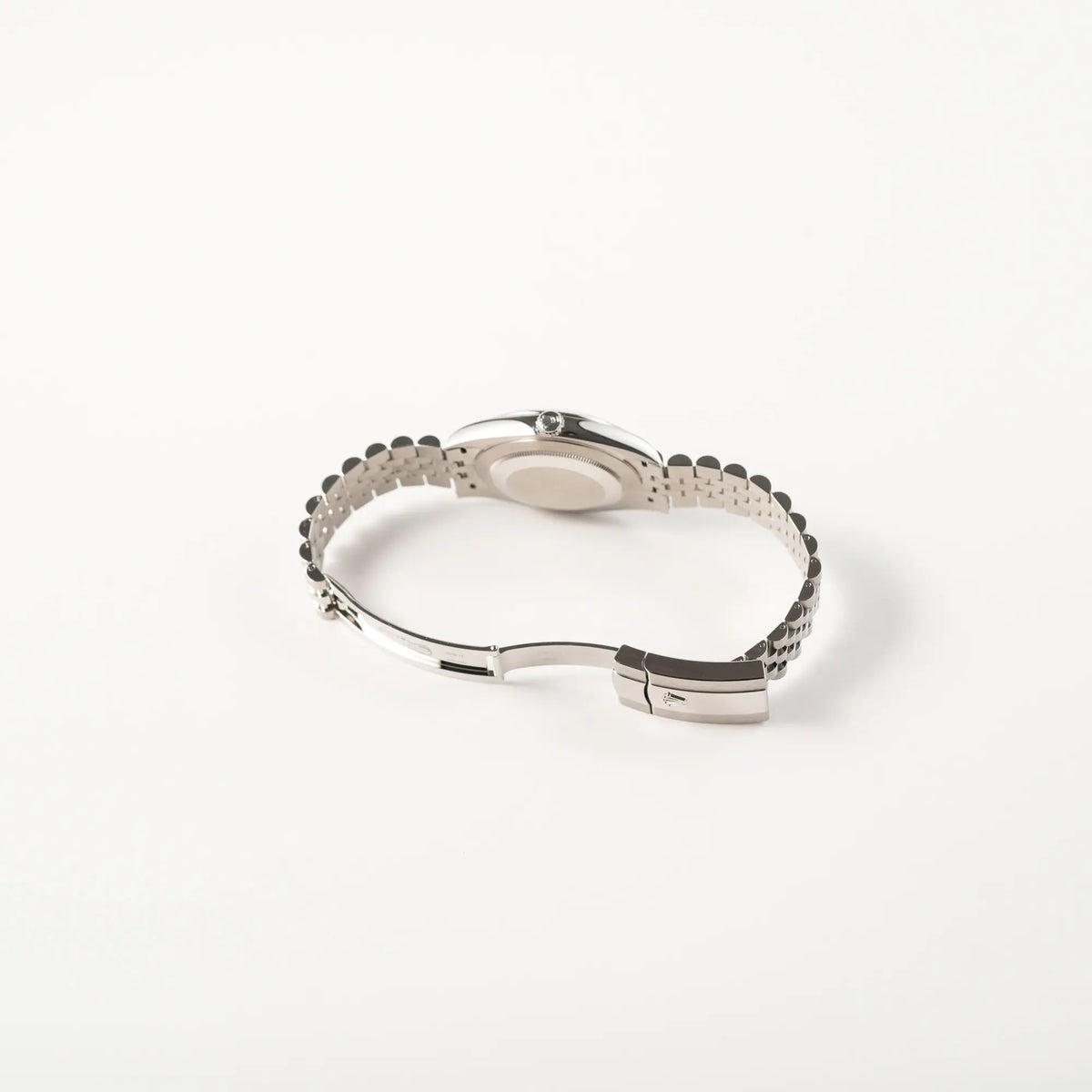 Oyster-Stahl-Faltschliesse der Rolex Datejust 41 der Referenz 126300 mit grauem Zifferblatt und glatter Lünette am Jubilee-Stahl-Armband
