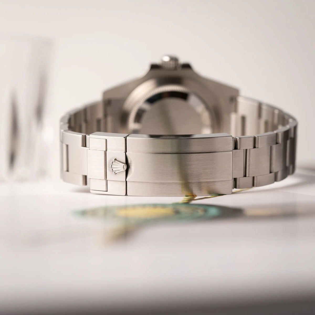 Oyster-Schliesse der Rolex Submariner Date Starbucks der Referenz 126610LV mit der grünen MK2-Lünette
