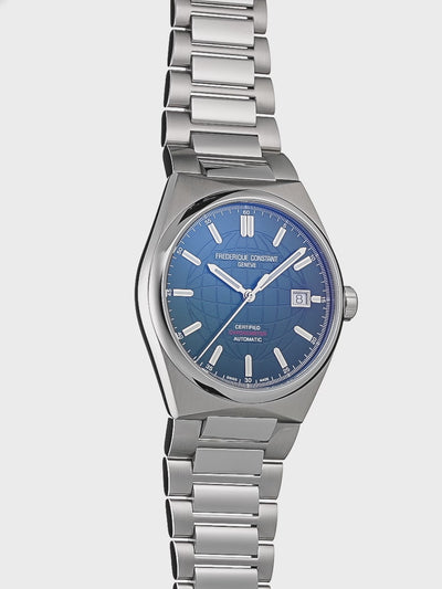 Produktvideo des Uhren-Modells "Highlife Automatic COSC" mit dem grünen Sonnenschliff Zifferblatt von Frederique Constant